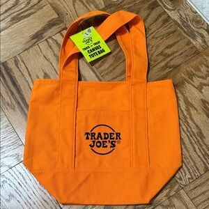 Trader Joe's Orange Canvas Tote Bag